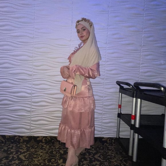 pink modest dress - Picture 3 of 6